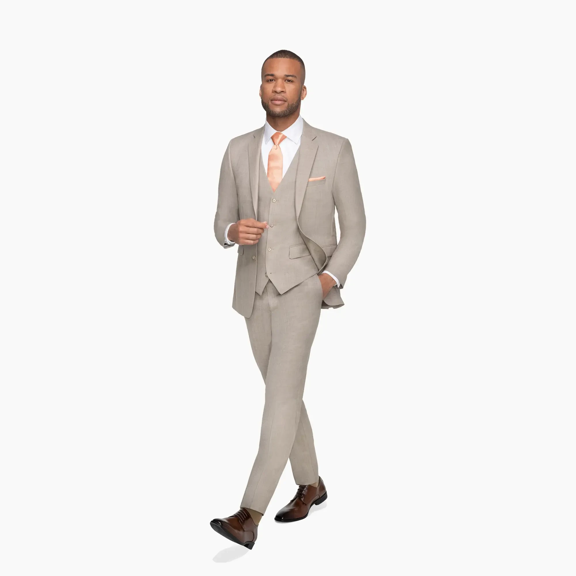 Model wearing tuxedo