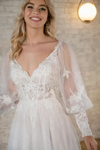Stella York Shelby (B) #2 default (IV-ALM) Ivory Lace and Tulle over Almond Gown thumbnail