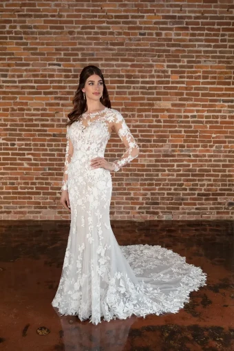 Essense of Australia Jayden (B) #0 default (IVIV-PL) Ivory Lace & Tulle over Ivory Gown w Porcelain Tulle Illusion thumbnail