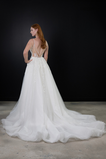 Martina Liana Fluer (B) #1 (IVIV-PL) Ivory Lace & Tulle over Ivory Gown w Porcelain Tulle Illusion thumbnail