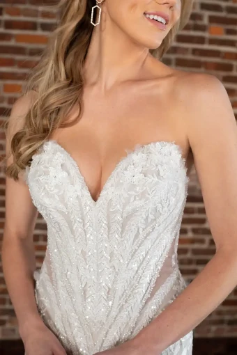 Essense of Australia Claire (A) #2 default (IV-LT) IVORY LACE AND TULLE OVER LATTE GOWN thumbnail