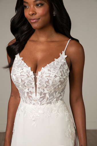 Stella York Sally #2 default (IV-PL) Ivory Gown w Porcelain Tulle Plunge thumbnail