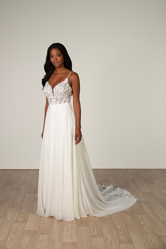 Stella York Sally #0 default (IV-PL) Ivory Gown w Porcelain Tulle Plunge thumbnail