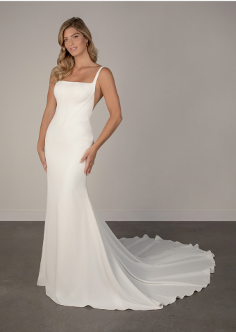 Studio Seven Allison #0 default (IV-PL) Ivory Gown w Porcelain Tulle Side Plunge thumbnail