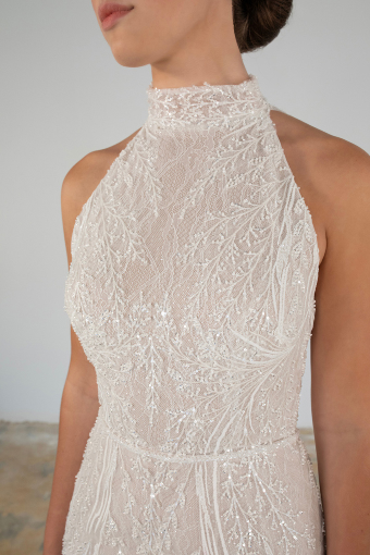 Martina Liana Luxe James Avery (B) #2 default (IV-RUM) Ivory Lace and Tulle over Rum Gown thumbnail