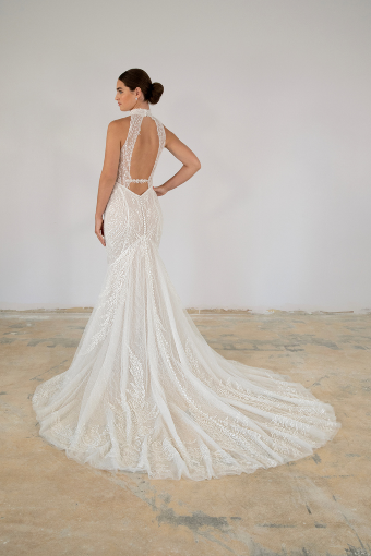 Martina Liana Luxe James Avery (B) #1 (IV-RUM) Ivory Lace and Tulle over Rum Gown thumbnail