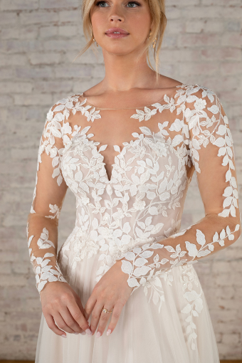 Stella York Finley #2 default (IVIV-PL) IVR LACE & FRENCH TULLE OV IVR GWN W PORCELAIN TULLE ILLUSION thumbnail